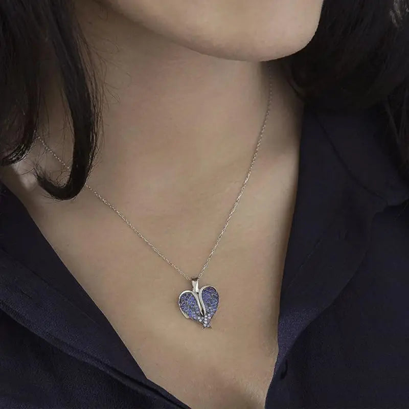 Custom Photo Angel Wings Necklace With Projection Charm