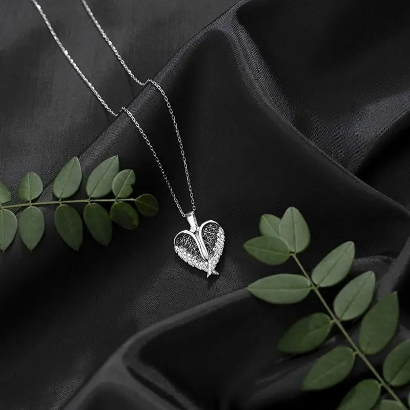 Custom Photo Angel Wings Necklace With Projection Charm