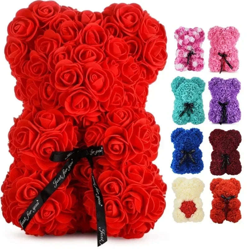 Artificial Rose Teddy Bear Gift For Mom And Home Decor