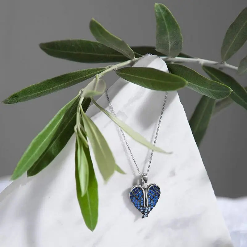 Custom Photo Angel Wings Necklace With Projection Charm