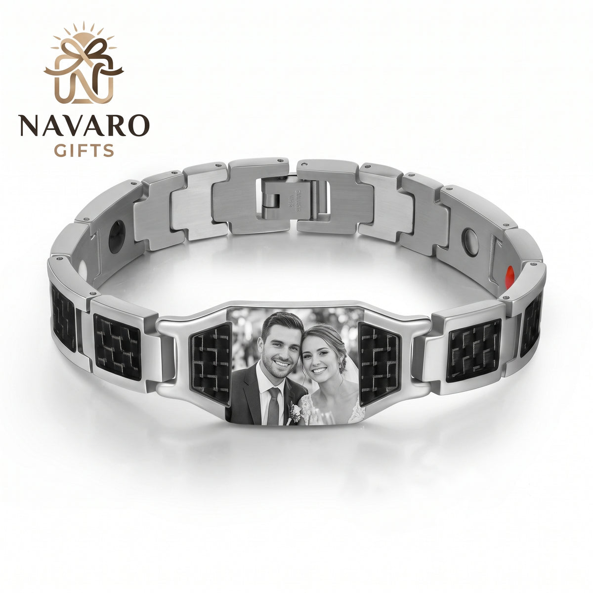 Custom Photo Stainless Steel Men’s ID Bracelet Gift