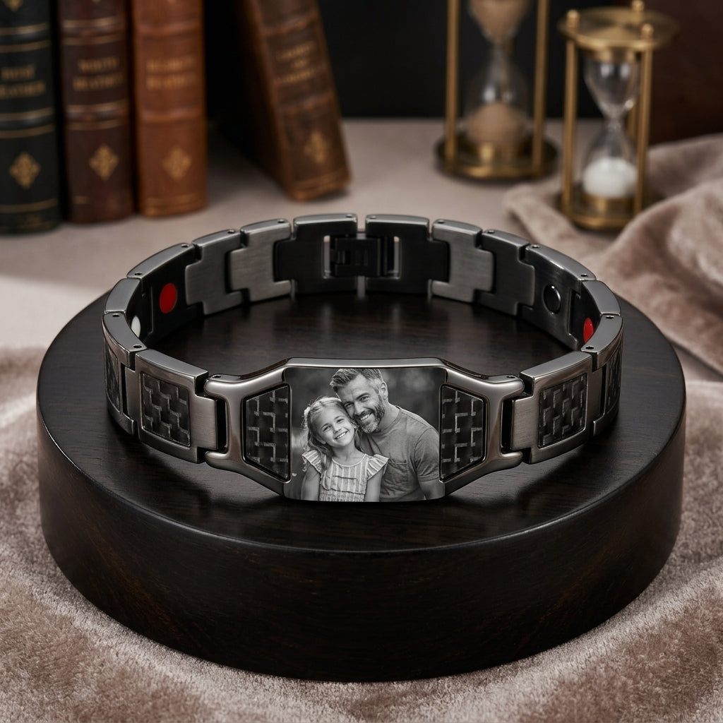 Custom Photo Stainless Steel Men’s ID Bracelet Gift
